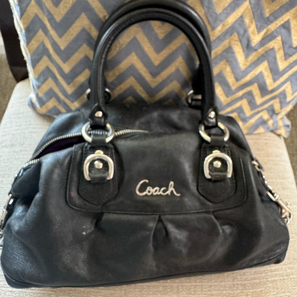 Coach Black Leather Satchel
